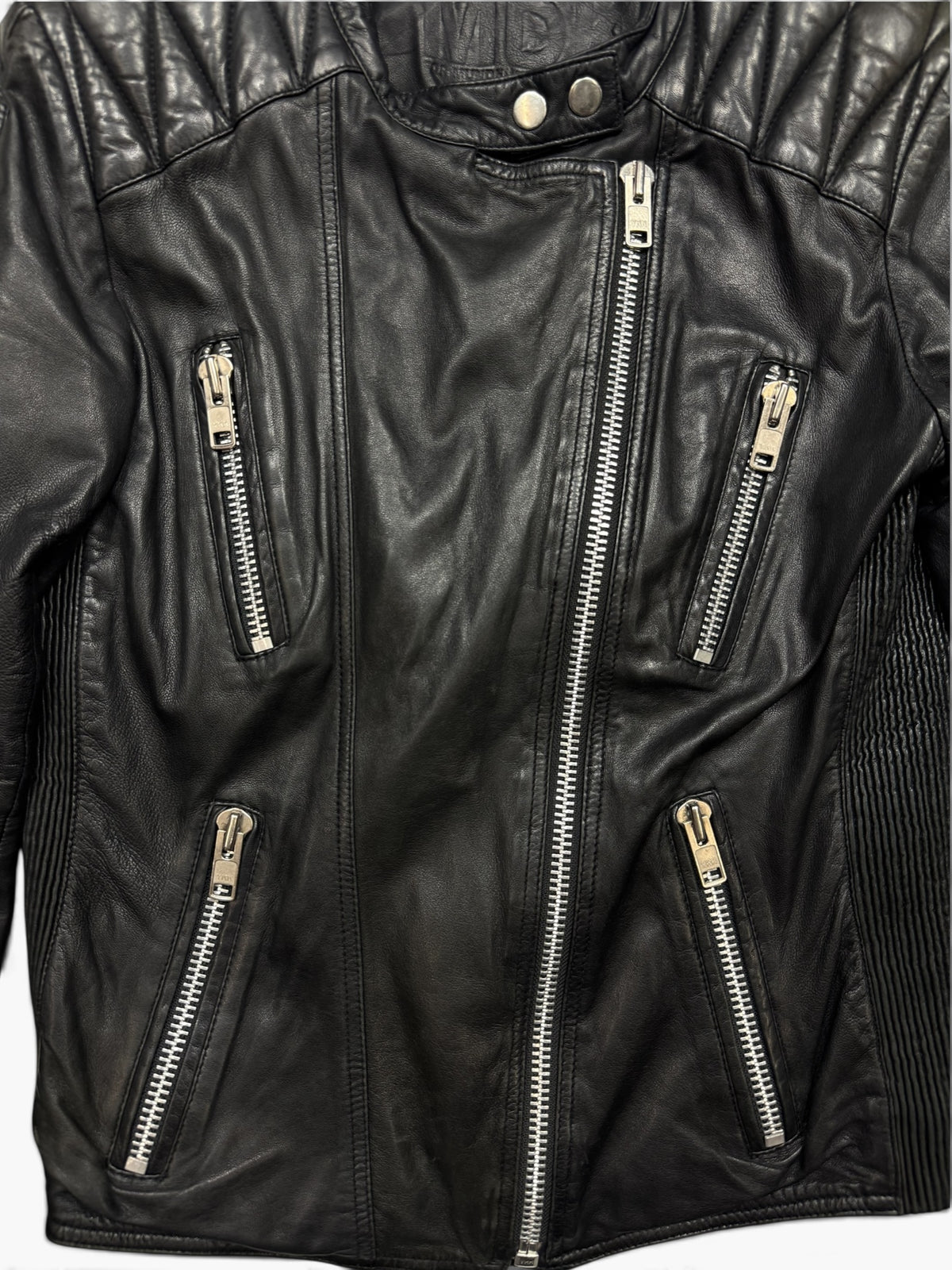 Vintage Multi-Zip Leather Moto Jacket